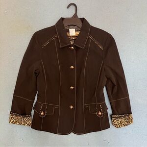 S Nancy Bolen City Girl Size M Womens 2-in-1 Reversible Blazer Jacket